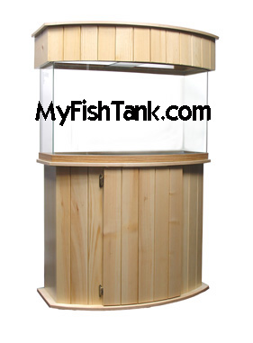 Bowfront Aquarium Fish Tank Stand Canopy Oak Ps Style